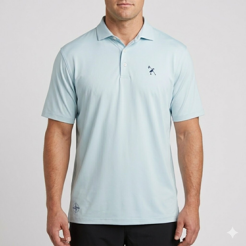 B.‎ Draddy Sport Performance Golf Polo Shirt XL Sky Blue